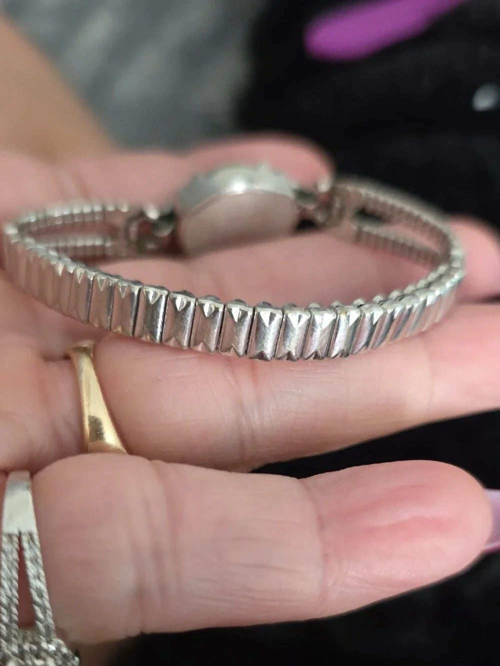 Bulova Ladies Silver-Tone Ladies Bracelet Watch with Hexagonal Dial
